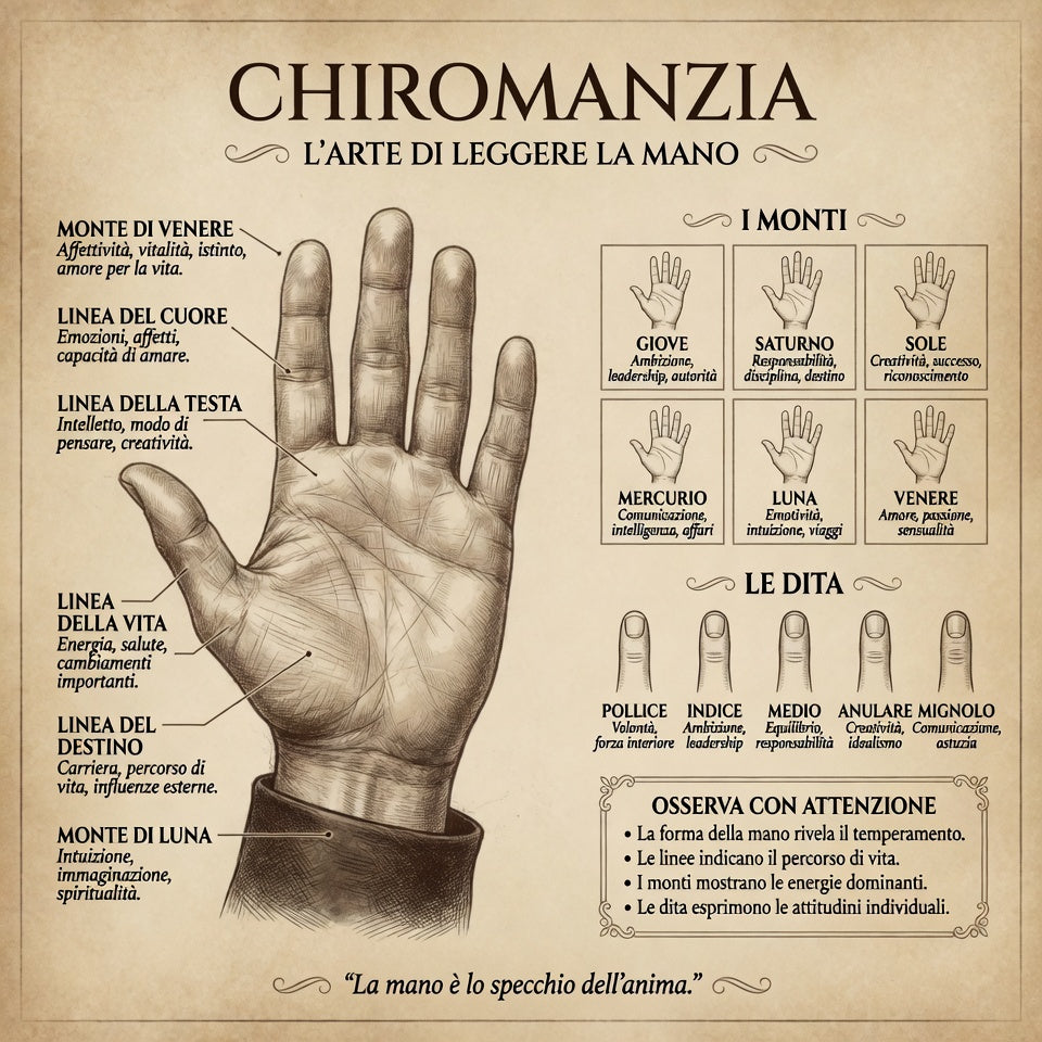Lettura della mano online Chiromanzia e lettura del futuro in canalizzazione